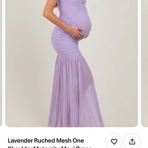 Pinkblush Lavender Ruched Mesh Maxi Dress